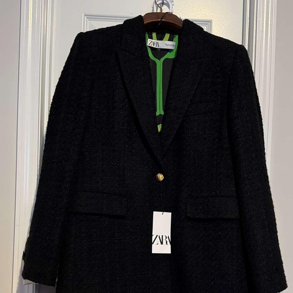 Zara Women's Textured Black Blazer